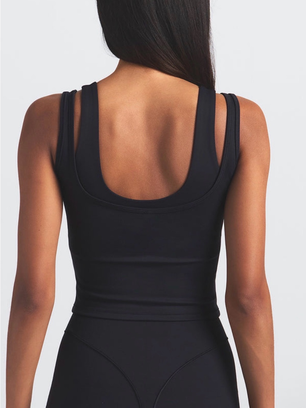 NWT NIKExSKIMS SKIMS DOUBLE STRAP SCOOP TANK Size S Obsidian - Picture 5 of 6